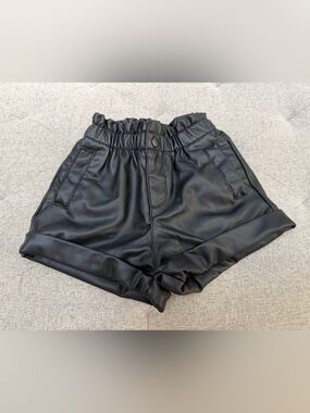 EUC ZARA BABY FAUX LEATHER PAPER BAG SHORTS